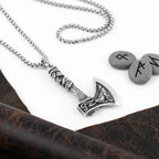 Viking axe pendant necklace for men Stainless Steel Protection Pendant - Hadi Craft