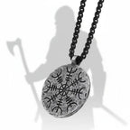 Viking rune compass necklace Norse Rune Compass Pendant for Men - Hadi Craft