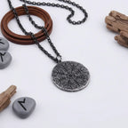 Viking rune compass necklace Norse Rune Compass Pendant for Men - Hadi Craft