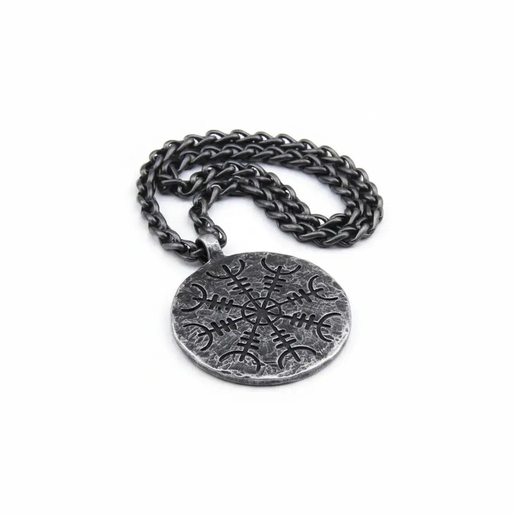 Viking rune compass necklace Norse Rune Compass Pendant for Men - Hadi Craft