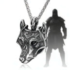 Viking wolf head pendant necklace – Norse Viking Titanium Steel Chain - Hadi Craft