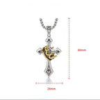 Vintage Cross Necklace for Men – Retro Silver Pendant Chain - Hadi Craft