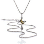 Vintage Cross Necklace for Men – Retro Silver Pendant Chain - Hadi Craft