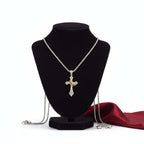 Vintage Cross Necklace for Men – Retro Silver Pendant Chain - Hadi Craft