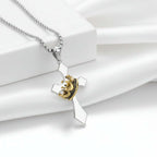 Vintage Cross Necklace for Men – Retro Silver Pendant Chain - Hadi Craft