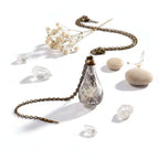 Vintage Dandelion Seed Necklace – Glass Pendant Korean Style - Hadi Craft