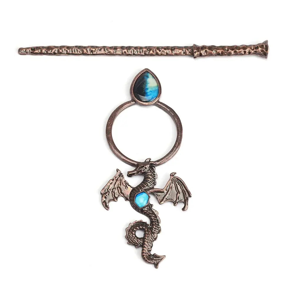 Vintage Viking Dragon Hair Clip Gothic Punk Metal Hair Accessory Unisex Cosplay Headwear Gift - Hadi Craft
