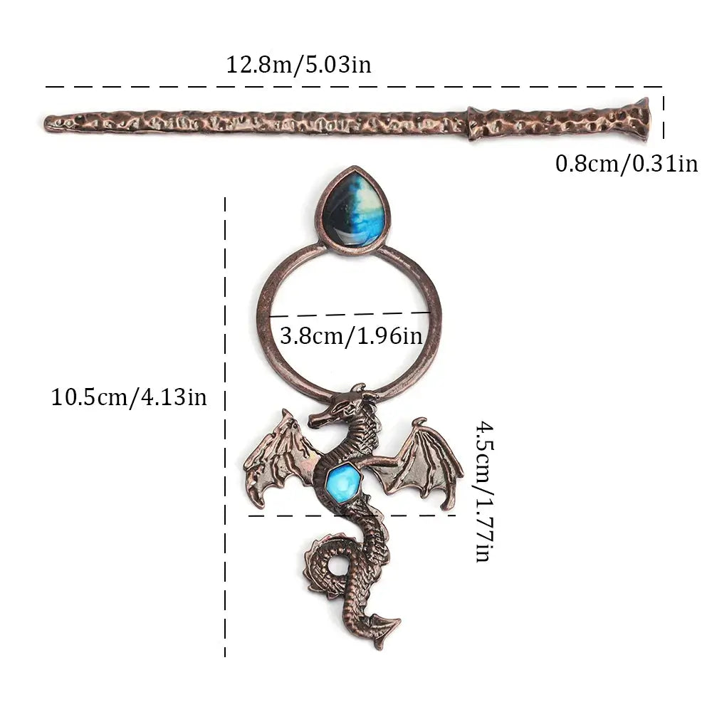 Vintage Viking Dragon Hair Clip Gothic Punk Metal Hair Accessory Unisex Cosplay Headwear Gift - Hadi Craft
