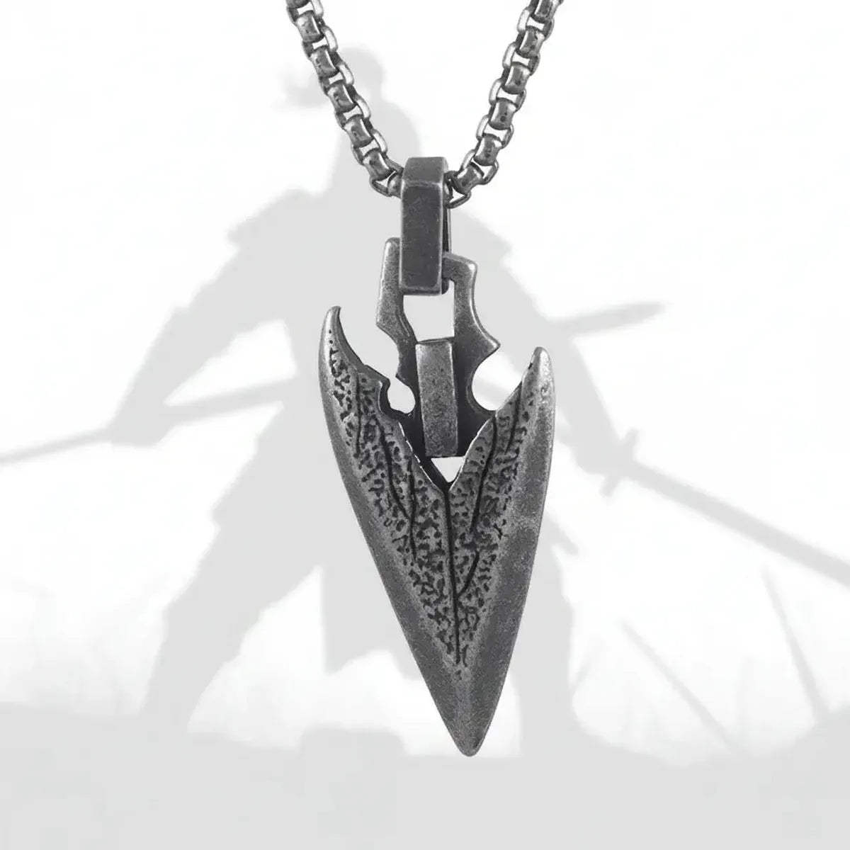 Vintage Viking Spear Necklace Norse Mythology Silver Pendant for Men & Women - Hadi Craft