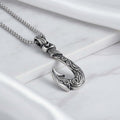 Vintage fish hook pendant necklace Stainless Steel Pendant necklace - Hadi Craft
