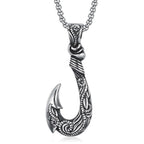 Vintage fish hook pendant necklace Stainless Steel Pendant necklace - Hadi Craft