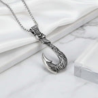 Vintage fish hook pendant necklace Stainless Steel Pendant necklace - Hadi Craft
