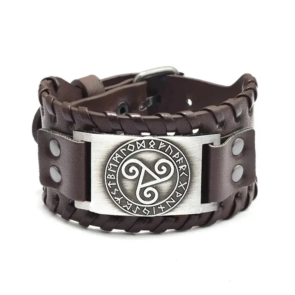 Vintage punk leather bracelet Geometric Toggle Clasp Fashion Jewelry - Hadi Craft