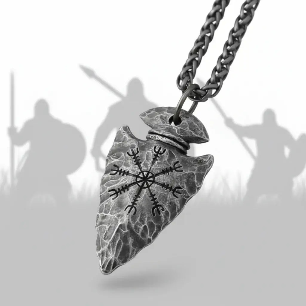 Vintage viking spear necklace Nordic Warrior Protector Pendant - Hadi Craft