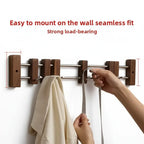 Vintage wooden coat hooks Sliding Wall Hooks Adhesive Coat Organizer - Hadi Craft