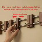Vintage wooden coat hooks Sliding Wall Hooks Adhesive Coat Organizer - Hadi Craft