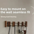 Vintage wooden coat hooks Sliding Wall Hooks Adhesive Coat Organizer - Hadi Craft