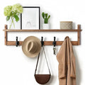 Wall Mount Coat Rack with Shelf – 5 Hook Entryway Organizer & Storage - Hadi Craft