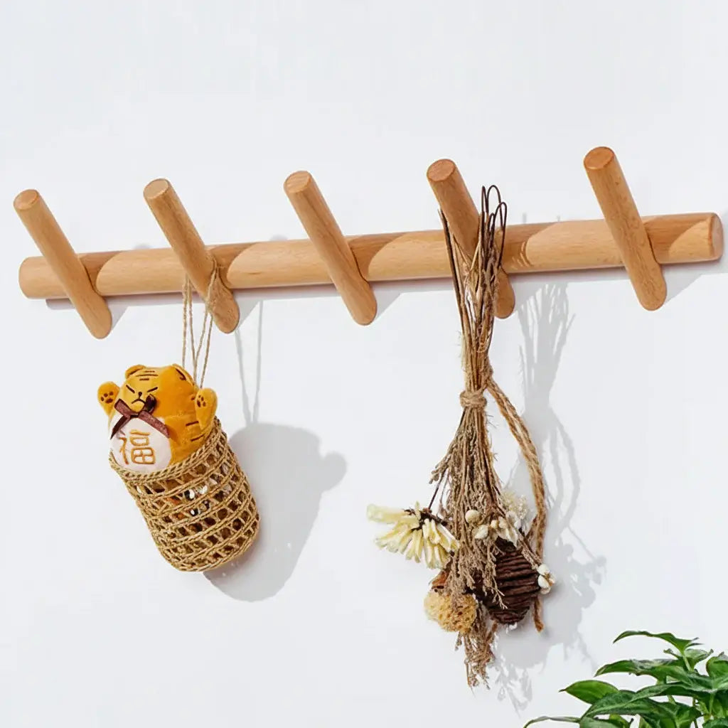 Wall Mounted Coat Rack by Hadi Craft USA - 5 Hooks