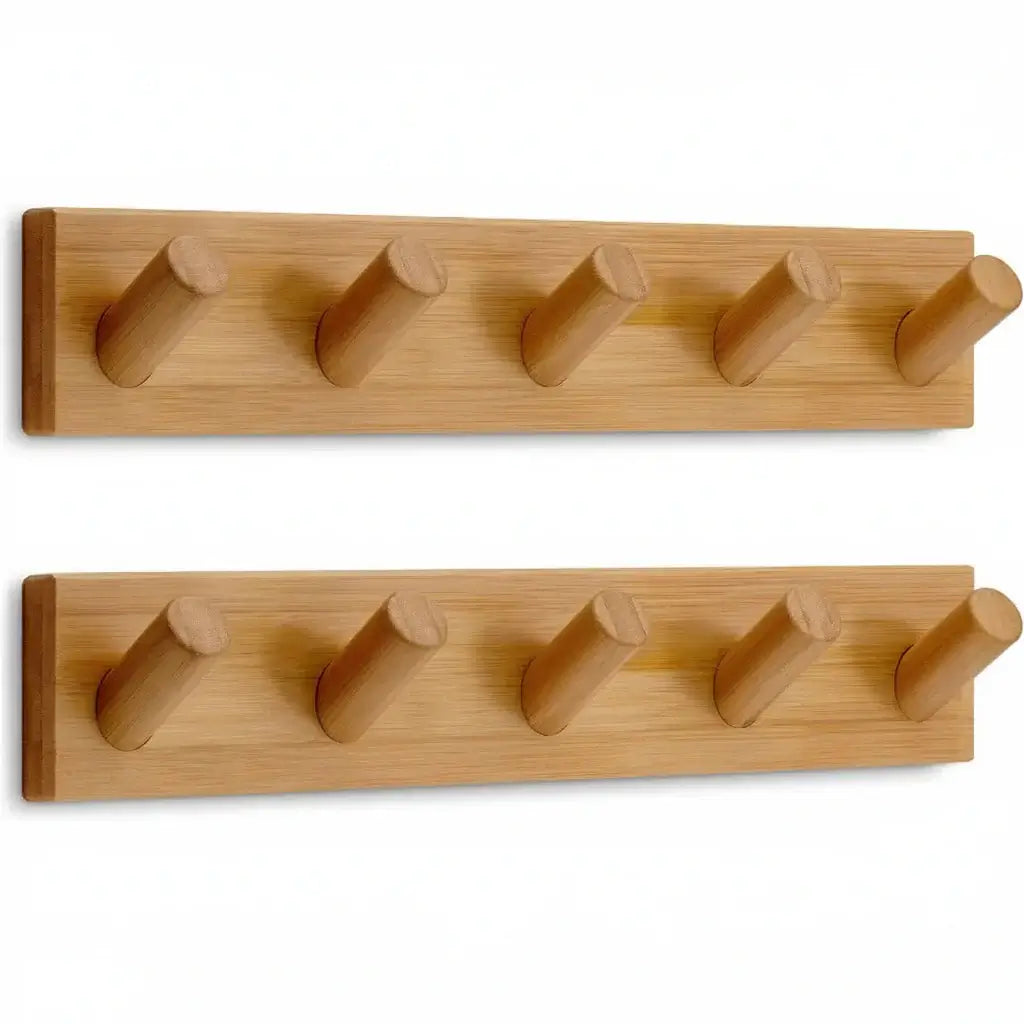 Wall Mounted Coat Rack with Heavy Duty hooks 1 Diameter Hooks 2 Pack - Hadi Craft