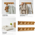 Wall Mounted Coat Rack with Heavy Duty hooks 1 Diameter Hooks 2 Pack - Hadi Craft