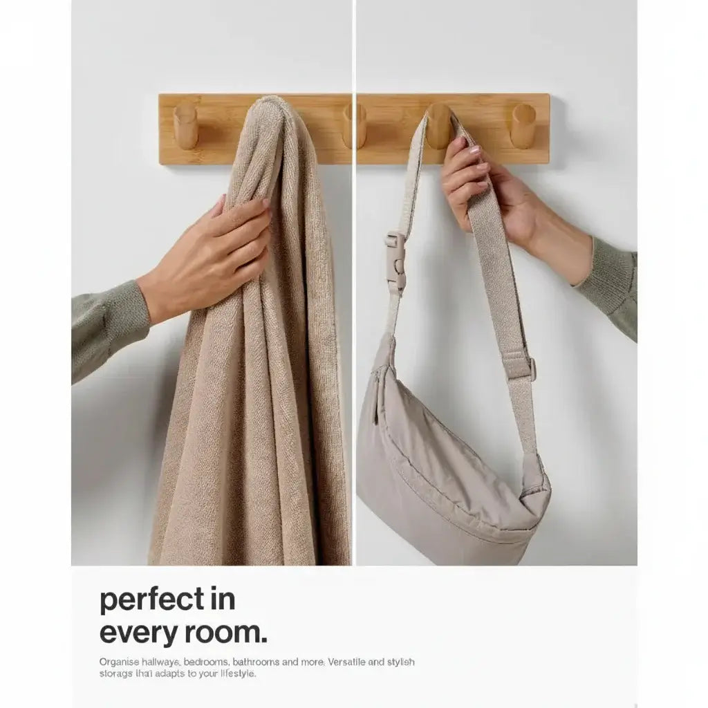 Wall Mounted Coat Rack with Heavy Duty hooks 1 Diameter Hooks 2 Pack - Hadi Craft