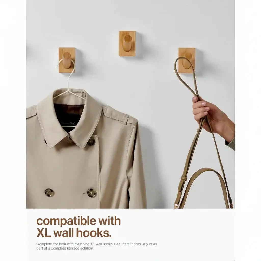Wall Mounted Coat Rack with Heavy Duty hooks 1 Diameter Hooks 2 Pack - Hadi Craft