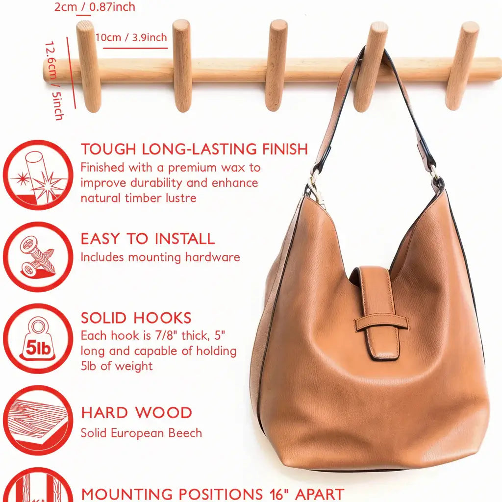 Wall mounted coat rack Nordic Rack Wall Mounted Entryway Organizer - Hadi Craft