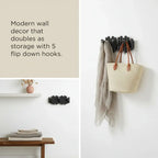 Wall-mounted coat rack with retractable pegs Retractable - Hadi Craft