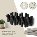 Wall-mounted coat rack with retractable pegs Retractable - Hadi Craft