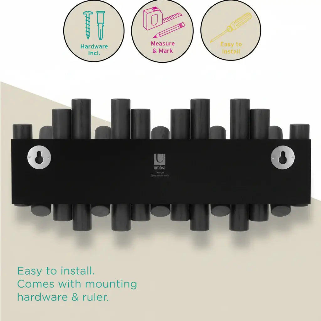 Wall-mounted coat rack with retractable pegs Retractable - Hadi Craft
