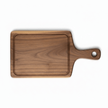 Walnut Cutting Board Paddle Shape 13×12×7 | Handmade Wooden Serving Board with Drip Ring | Premium Kitchen Board - Hadi Craft