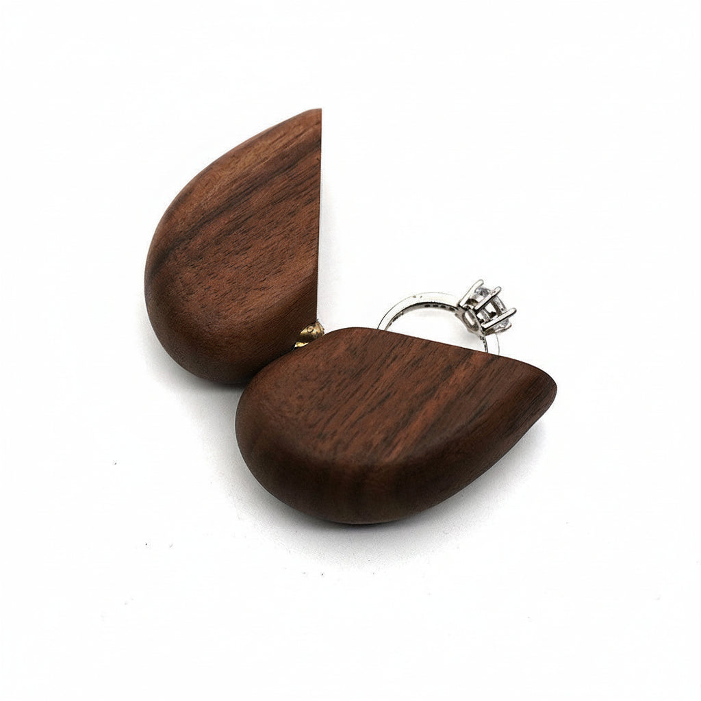 Walnut Heart Ring Box – Hadi Craft USA