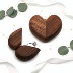 Walnut Heart Ring Box – Wooden Engagement & Proposal Jewelry Box - Hadi Craft