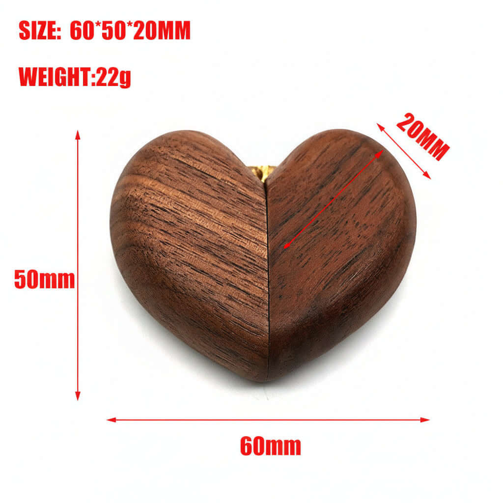 Walnut Heart Ring Box – Wooden Engagement & Proposal Jewelry Box - Hadi Craft