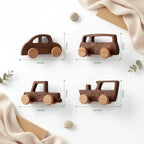 Walnut car wall hooks Coat Hooks for Room Bathroom Nursery Entryway - Hadi Craft