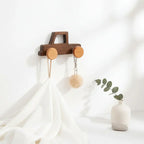 Walnut car wall hooks Coat Hooks for Room Bathroom Nursery Entryway - Hadi Craft