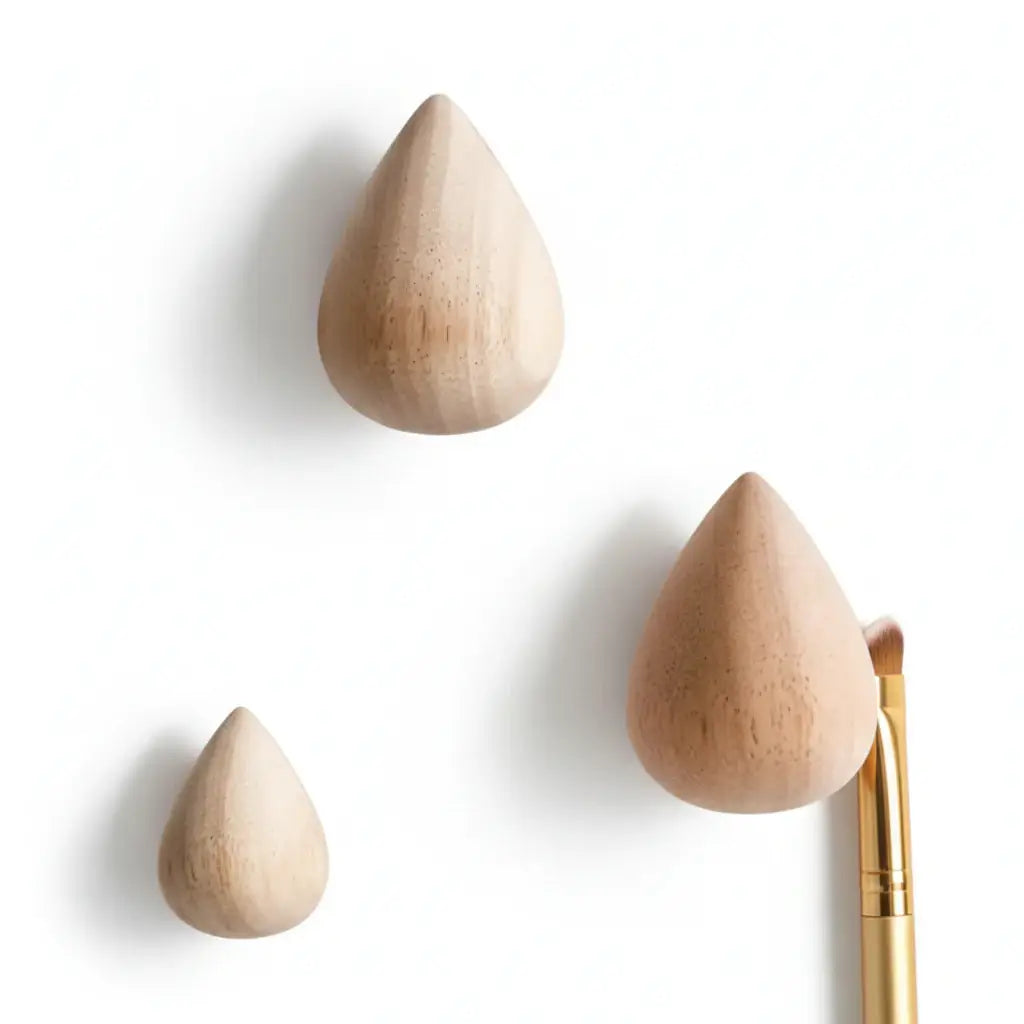 Water Drop Wooden Wall Hook – Modern Decorative Coat & Hat Hanger - Hadi Craft