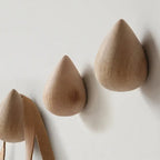 Water Drop Wooden Wall Hook – Modern Decorative Coat & Hat Hanger - Hadi Craft