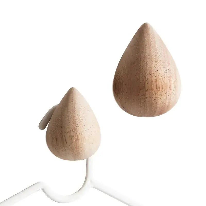 Water Drop Wooden Wall Hook – Modern Decorative Coat & Hat Hanger - Hadi Craft