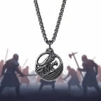 Wolf Head Viking Stainless Steel Pendant Necklace for Men – Norse Gift Box Set - Hadi Craft