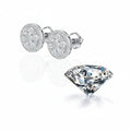 Women's sterling silver moissanite stud earrings 925 Sterling Silver - Hadi Craft