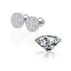 Women's sterling silver moissanite stud earrings 925 Sterling Silver - Hadi Craft