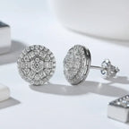 Women's sterling silver moissanite stud earrings 925 Sterling Silver - Hadi Craft