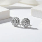 Women's sterling silver moissanite stud earrings 925 Sterling Silver - Hadi Craft