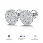 Women's sterling silver moissanite stud earrings 925 Sterling Silver - Hadi Craft