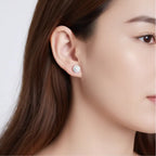 Women's sterling silver moissanite stud earrings 925 Sterling Silver - Hadi Craft