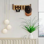 Wood wall coat rack with hooks with 6 Flip Down Magnetic Hooks - Hadi Craft
