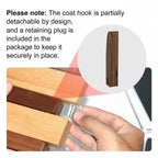 Wood wall coat rack with hooks with 6 Flip Down Magnetic Hooks - Hadi Craft