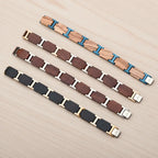 Wooden Men's Link Bracelet Fashion Stainless Steel Charm Man Bracelets - Hadi Craft
